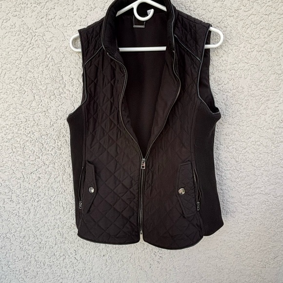 Chico's Black Bomber Jacket with Quilted Texture - Picture 6 of 8